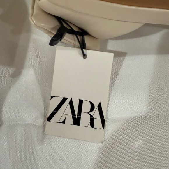 ZARA EMBELLISHED PUFFER SLIDE CREAM LEATHER SANDALS EU 38 / US 7.5 - Picture 8 of 11